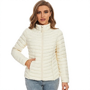 Custom Women's Lightweight <b>Packable</b> Hooded Winter Quilted Puffer <b>Jacket</b> with Detachable Hat & Sleeves Water Resistant - Product Image 1