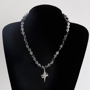 <span class=keywords><strong>Cadena</strong></span> de Clavícula con Cuentas Blancas y Negras Retro para Mujeres y Hombres, Colgante de Cruz y Estrella, Collares con Cuentas de <span class=keywords><strong>Perlas</strong></span> Irregulares, Regalos de Joyería - Product Image 5