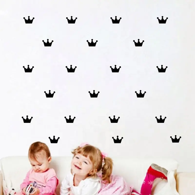 36 pz motivo corona adesivo da parete per camera da letto per bambini decorare adesivo da parete principessa bambina decorazione da parete