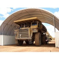 Carpa de Almacenamiento Industrial de Acero con Arco para Equipos y Vehículos, Contenedor de Doble Estructura Resistente, Refugio Tipo Domo