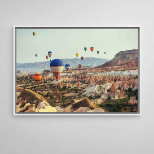 Cappadocia Air <b>Balloon</b> Canvas Print: Vibrant Landscape Wall Art,WHITE FRAMED CANVAS - Product Image 2