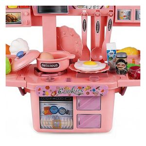 Kids Kitchen Toy Set Little Chef <b>Corner</b> Sink Burner Rack Cupboard Creative Learning Home Entertainment Imagination - Product Image 4
