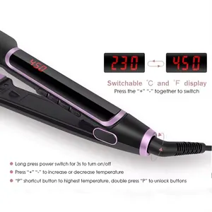 Fabricant professionnel 2 en 1 traitement à la kératine céramique fers plats Plancha De Cabello LCD lisseur de cheveux