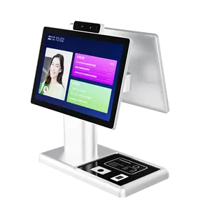 10-Inch Android AIO Double Screen Face And Fingerprint Recognition And IC/ID Reader Visitor Management Machine With Free SDK