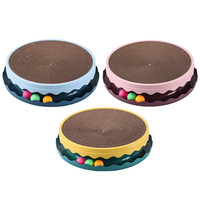 Petit grattoir rond pour chat avec plateau rotatif, coussin en carton ondulé remplaçable, lit pour chat en plastique, jouet interactif à gratter, vente en gros