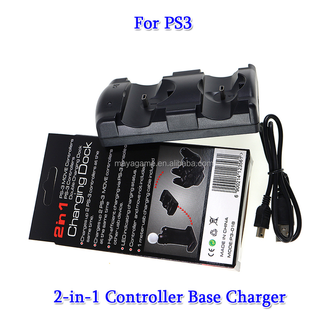 USB Charging Dock Vertical Charger Station for PS3/PS3 Move Controller Dual Charger Dock for Sony Playstation 3 Gamepad