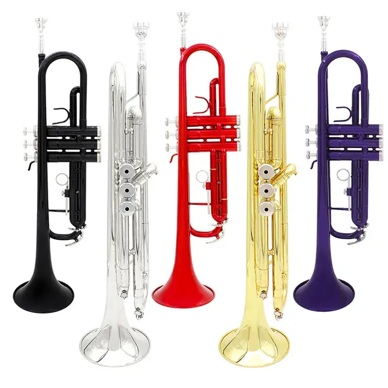 B Flat Trumpet Color Trumpet Brass Tube Student Beginner Professional Playing Brass Instrument Trumpet