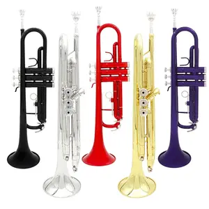 Trompete de cor B trompete de bronze tubo de bronze para estudantes iniciantes instrumento de brincadeira profissional