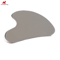 Grossiste – Outil de soin du visage en acier inoxydable 304 de qualité médicale, grattoir métallique argenté durable pour le visage, Gua Sha en forme de cœur/lèvre