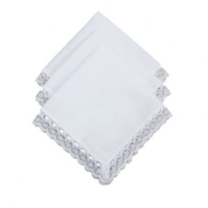 Mouchoirs en coton pur blancs à broderie ajourée pour le graffiti et le dessin manuel DIY, vente en gros - Product Image 1