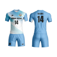 Set Jersey Sepak Bola Sublimasi, Dapat Disesuaikan dengan Desain Anda, Layanan OEM untuk Anak-Anak & Dewasa