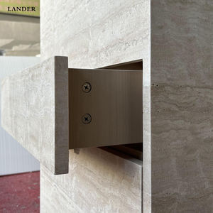 Lander Stone Beige <span class=keywords><strong>Travertin</strong></span> Lavabo en marbre Vanité Armoires <span class=keywords><strong>de</strong></span> <span class=keywords><strong>salle</strong></span> <span class=keywords><strong>de</strong></span> <span class=keywords><strong>bain</strong></span> Vanités avec deux tiroirs Vanité en pierre naturelle - Product Image 4