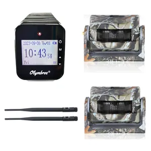 Hunting Olymbros Outdoor Wireless Hunting Alarm System Motion Detector With 1 Receiver Watch And 2 PIR Sensors