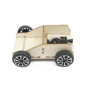 DlY Cable Trolley Children's Primary School Handmade Science Experiment Education Wooden Assembly Rubber Band Power Toy Car