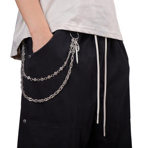 Double Layer Metal <b>Cross</b> Waist <b>Chain</b> Zinc Alloy Sword Pendant Casual Pants <b>Chain</b> For Men Women Fashion Body <b>Chain</b> - Product Image 1