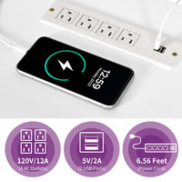 AJUNION Bureau de jeu en forme de U avec éclairage LED polyvalent Ports de charge Table d'ordinateur avec rangement réglable pour espace de travail