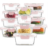 Ensemble de conteneurs alimentaires en verre, 24 pièces, récipients de qualité supérieure, pour préparation de repas en verre, boîtes à Lunch, offre spéciale