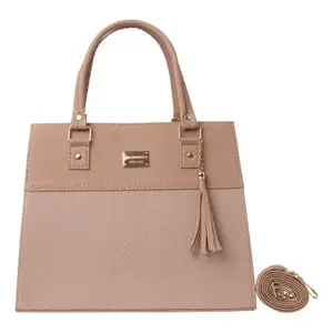 Sac à main en cuir pour femme Fana Maura, grande capacité, style simple, décorations à pompons, usage quotidien, couleur nude, bandoulière chaîne - Product Image 1