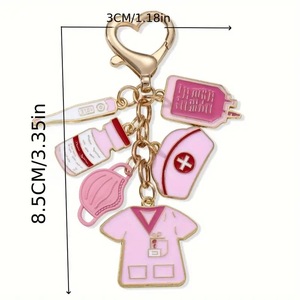<span class=keywords><strong>Pompe</strong></span> <span class=keywords><strong>à</strong></span> perfusion thermomètre masque chirurgical émail porte-clés outils médicaux pendentifs pour femmes hommes infirmière médecin porte-clés <span class=keywords><strong>à</strong></span> la main - Product Image 1