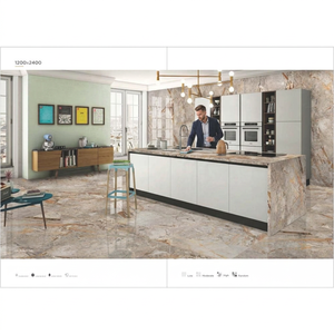 Losas de cerámica sinterizada tamaño jumbo de 1200x2400 mm y 9 mm con aspecto de mármol Taj Mahal para proyectos de lujo de paredes y pisos. - Product Image 3