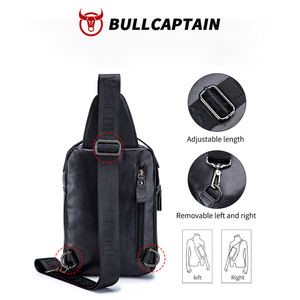 Bolso Bandolera de Cuero Genuino BULLCAPTAIN para Hombre, Bolso de Hombro de Moda, Bolso Cruzado Vintage para Viaje - Product Image 5