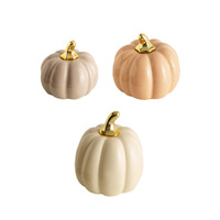 Ornement de citrouille scandinave créatif en céramique tricolore, étanche, pour Halloween, décoration de bureau, de porche, d'artisanat artistique pour salon