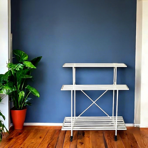 Support à fleurs moderne en métal à 3 niveaux, revêtement poudré blanc, pour plantes d'intérieur, usage domestique - Product Image 4