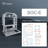 Boîtier PC en alliage d'aluminium à cadre ouvert Socooler personnalisé tour moyenne avec compatibilité RTX 4060 GPU fenêtre de panneau latéral accessoires personnalisés