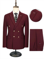 Blazer Formal Kustom Kualitas Tinggi Setelan Jas 2 Potong Pria Jas Pernikahan Profesional Pria Ukuran Plus