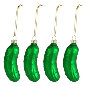 Yuyang <b>Christmas</b> Ornament Glass Bauble Supplier Hand Blown New Pickle Xmas <b>Tree</b> Hanging Ornaments Green Cucumber Craft - Product Image 1