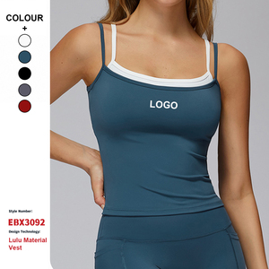 Top Sportivo da Donna Due Pezzi Personalizzato di Alta Qualità, Canotta Aderente con Colori a Contrasto, Abbigliamento da Palestra, Corsa, Fitness e Yoga - Product Image 1