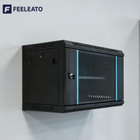 Armoire réseau murale 9U noire verrouillable avec porte avant, idéale pour les équipements réseau de petits bureaux - Vente en gros usine