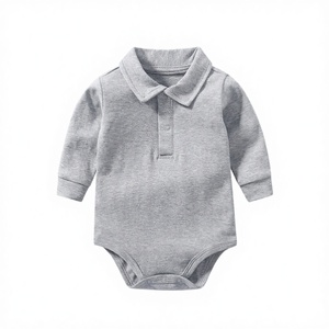 Ropones para Bebé Recién Nacido, Manga Larga, Color Sólido, 100% Algodón, Unisex, Cierre de Botones, Ropa de Primavera para Niños - Product Image 2