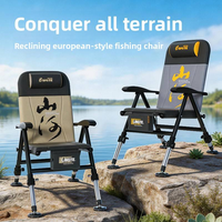 Chaise de pêche pliante professionnelle tout-terrain réglable et inclinable avec sac à dos portable pour la vente en gros