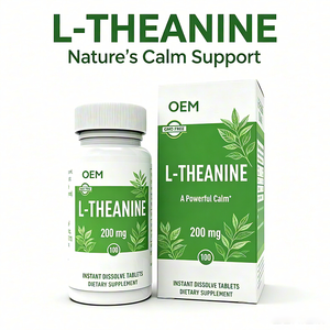 <span class=keywords><strong>L</strong></span>-Théanine 200mg Comprimés à dissolution instantanée 100 unités Sans OGM Supplément OEM pour le soutien de la tranquillité et de la relaxation - Product Image 3