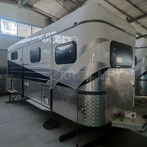 Remolque flotante clásico de dos caballos para caravana con carga en ángulo de 2 caballos, remolque de caballos con perfiles de aluminio personalizados a la venta - Product Image 4