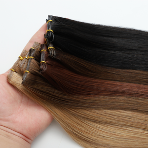 Direkt vom Hersteller: Unsichtbare Genius Weft Doppelt Gezogene Echthaar-Extensions, Natürliches Russisches Jungfrauenhaar, Dünne Handgeknüpfte Tressen vom Lieferanten - Product Image 1