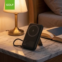 Banques d'alimentation sans fil en gros portables câble intégré PD 20W charge rapide extérieure Magn Mini batterie externe 5000mAh avec support