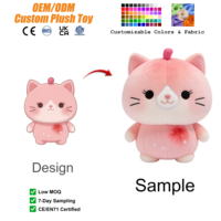 Peluche chat mignon personnalisée 30 cm en coton avec rembourrage en coton PP pour fêtes