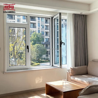 Ventana Abatible de Aluminio con Rotura de Puente Térmico, Personalizada de Fábrica, Insonorizada e Impermeable, para Viviendas y Edificios
