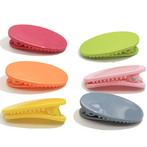 Yaz moda renk Oval plastik timsah bebek saç klipleri plastik çocuklar için tokalarım - Product Image 4