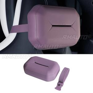 Caja de pañuelos de silicona para Xiaomi SU7, caja de pañuelos colgante de silicona, caja de papel para el interior del coche, accesorios para el coche - Product Image 4