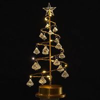 Lampe LED en fer forgé et cristal pour arbre de Noël, design Art Déco, artisanat, décoration multifonctionnelle pour chambre d'enfant/adolescent, maison, table de mariage