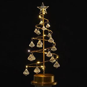 LED Ironwork Crystal Christmas Tree Lamp <b>Art</b> Deco Design Child/Teen Bedroom Home Decor Multi-Functional Wedding Table Accessory - Product Image 2