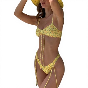 Maillot <span class=keywords><strong>de</strong></span> <span class=keywords><strong>bain</strong></span> deux pièces en mousseline <span class=keywords><strong>de</strong></span> soie, style européen et américain, imprimé floral, sans manches, pour femme, <span class=keywords><strong>2022</strong></span> - Product Image 1