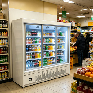 Réfrigérateur de présentation pour supermarché, style vertical, pour bières et boissons, avec porte vitrée, pour usage en magasin climatisé - Product Image 1