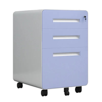 Meuble de rangement mobile en acier à 3 tiroirs verrouillable, style moderne, pour bureau ou salon, vente en gros pour le commerce international
