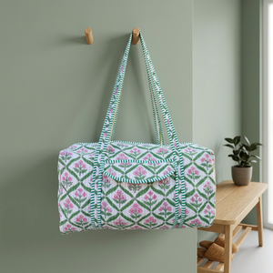 Luggage Travel Weekender Duffel <b>Bag</b> 20 Inches Lightweight Eco-Friendly Large Capacity Cotton Quilted Luxury Sport Washable - Product Image 3
