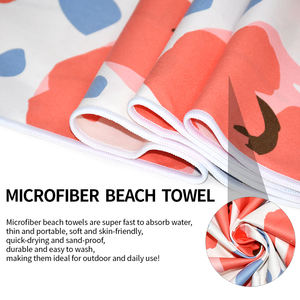 Serviette de plage en microfibre suédée personnalisée surdimensionnée à séchage rapide, sans sable, avec logo imprimé personnalisé, vente en gros - Product Image 2