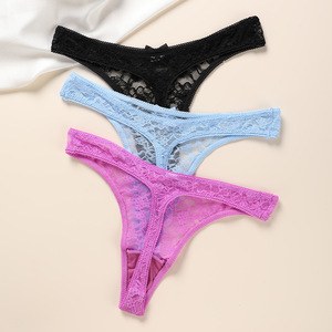 Ladymate ODM/OEM Tangas De Encaje Para Mujer للنساء سراويل داخلية دانتيل شفاف ملابس داخلية دانتيل فلورا للنساء على شكل حرف T - Product Image 1
